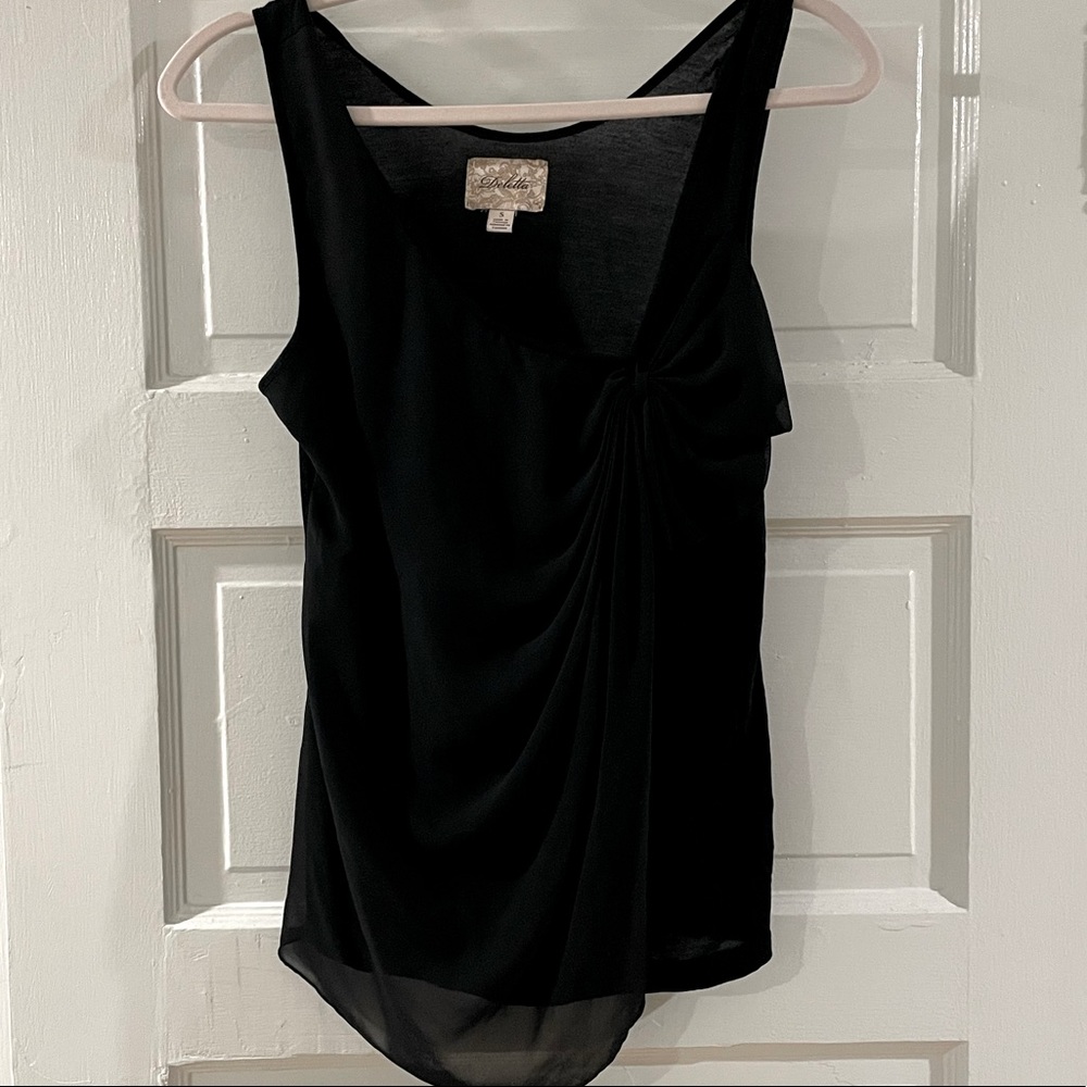 Anthropologie black tank-brand is Deletta size small